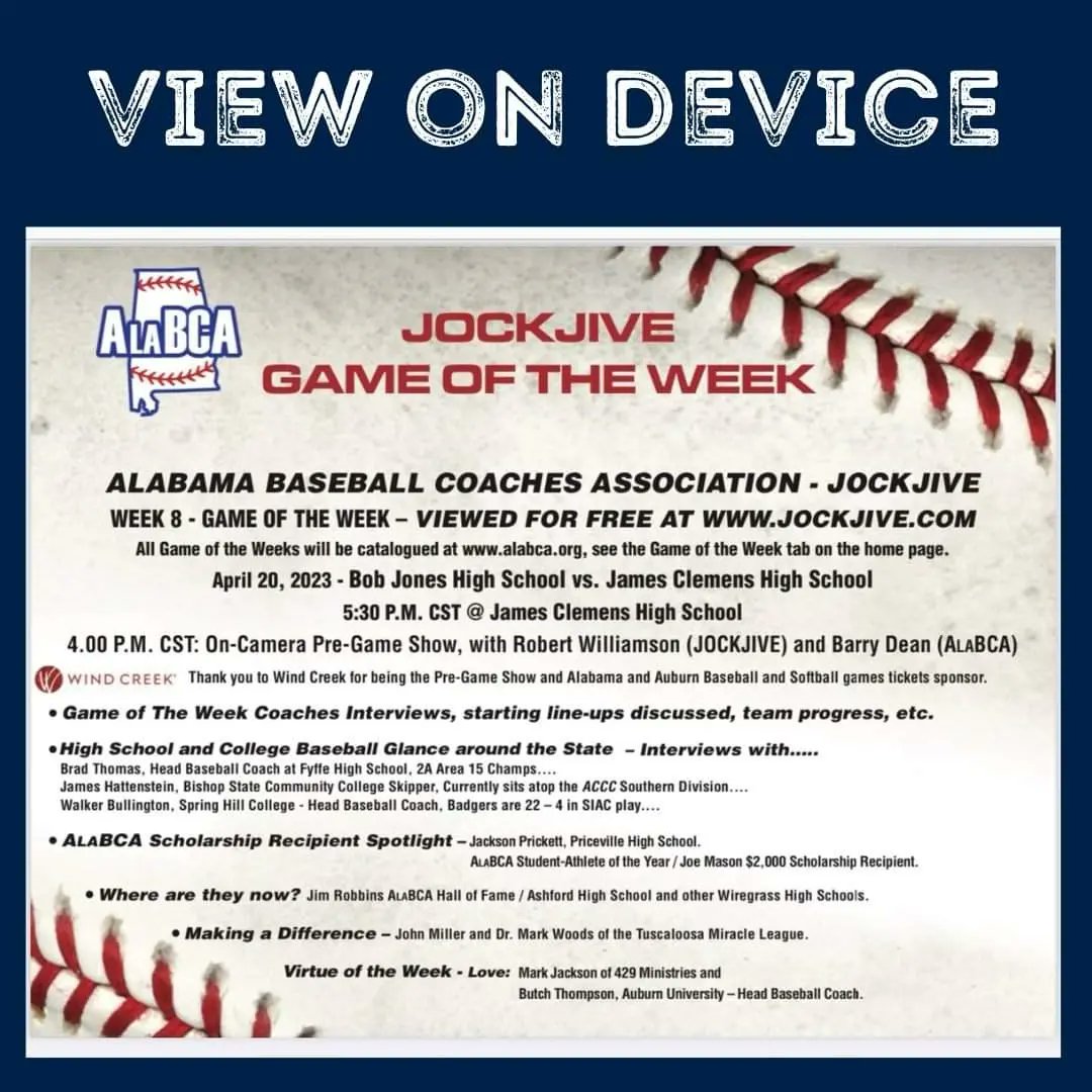JCJetsBaseball's tweet photo. Make sure to join us Thu Apr20 5:30PM for Game1 Area play, JC Jets Baseball vs Bob Jones aka "that other school"@ The JetsPlex. We are @AlaBCAUpdates and the @pas_network Game of the Week. Live coverage throughout Game!
Visit our game sponsor tent @rocketcity
#Flight2023 https://t.co/CpmUFgLbXt