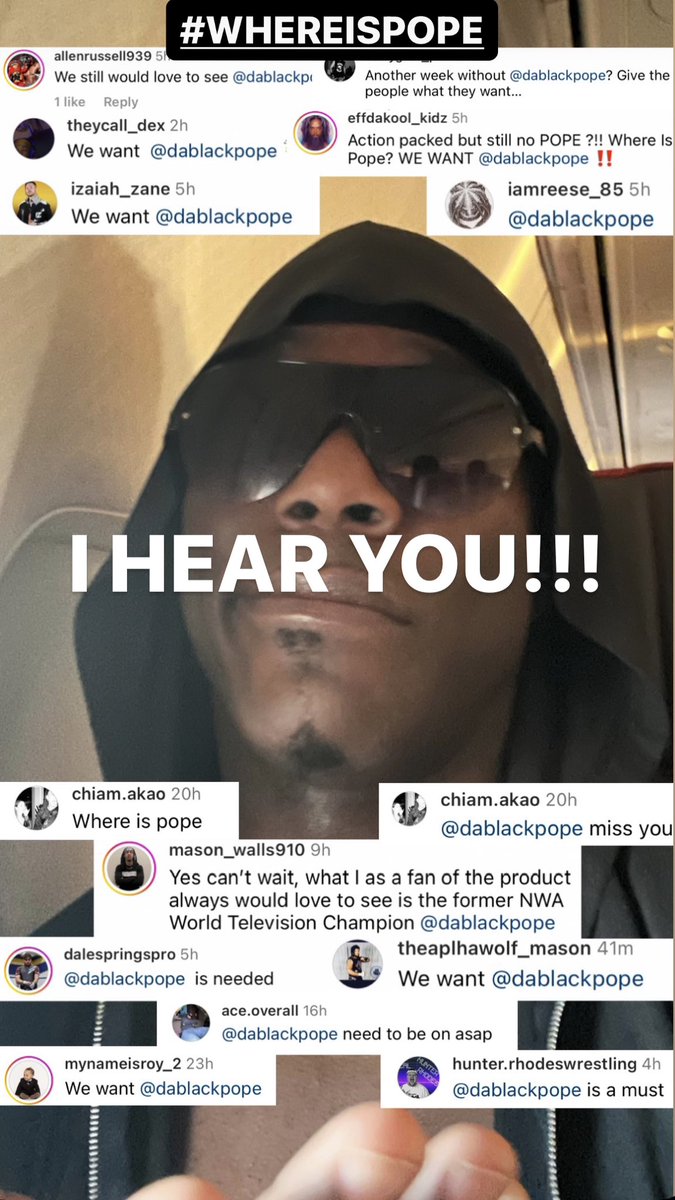 DaBlackPope's tweet photo. Why??? Because it’s important for those who continually ask @nwa @Billy “Where Is Pope” know that I HEAR YOU!!! ~PHS
#WhereIsPope #NWAPowerrr https://t.co/yho0RmlNDr