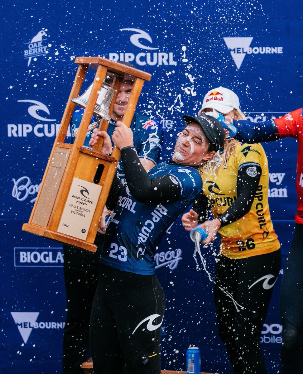 ripcurl's tweet photo. Tyler Wright goes back-to-back! 🔔
A special moment as the 2x World Surfing Champion rang her name into history for the second time earlier last week.
Tyler now sits at #2 in the World heading into the Margaret River Pro. #GoTyler https://t.co/BkEsikpnpu