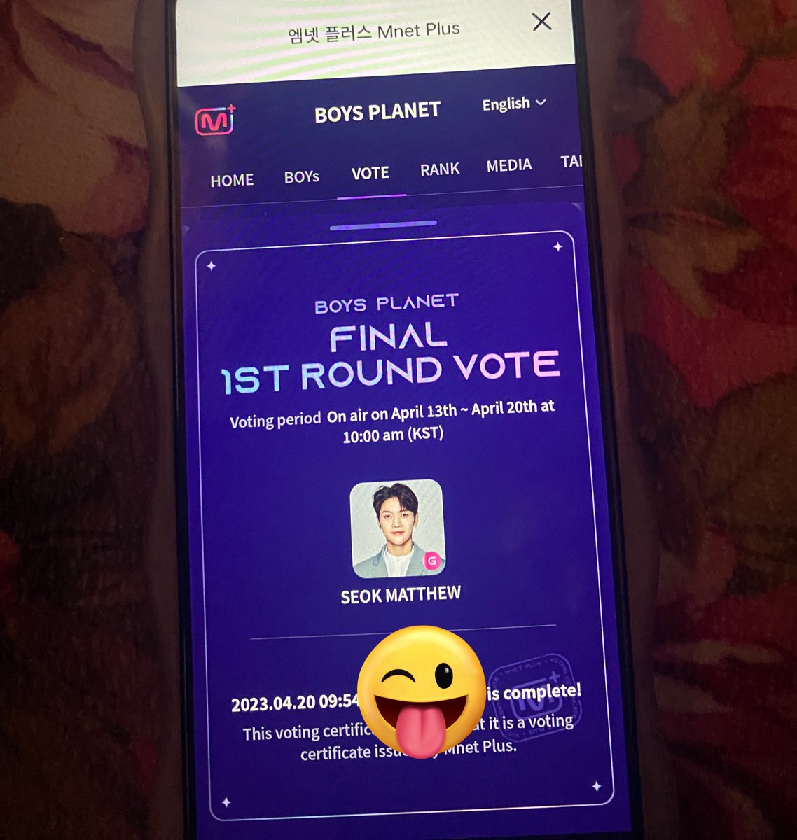 bbysmtzb1's tweet image. #Matthew1Pick