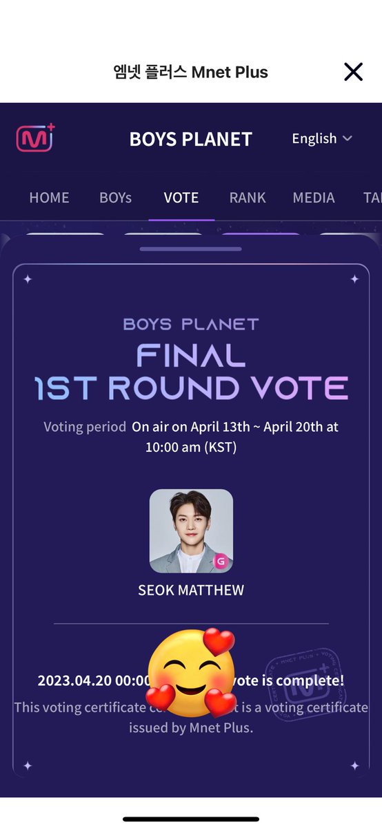 bbysmtzb1's tweet image. #Matthew1Pick