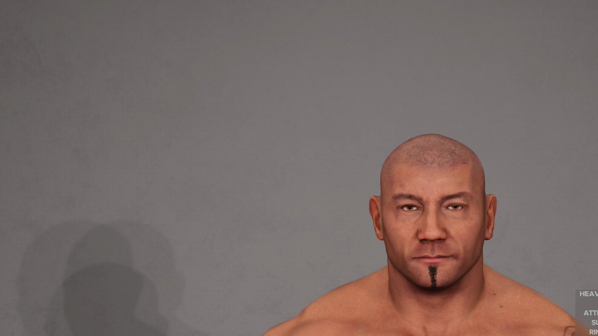 Applesa18888542's tweet photo. Lowered Tista 08's hairline. One thing 2k18 got right was making sure that the Tista 10 model, although shaven head, had a lower hairline vs the more current Batista in that game. #caketools #wwe2k23 #mods https://t.co/abtxzXYa1N