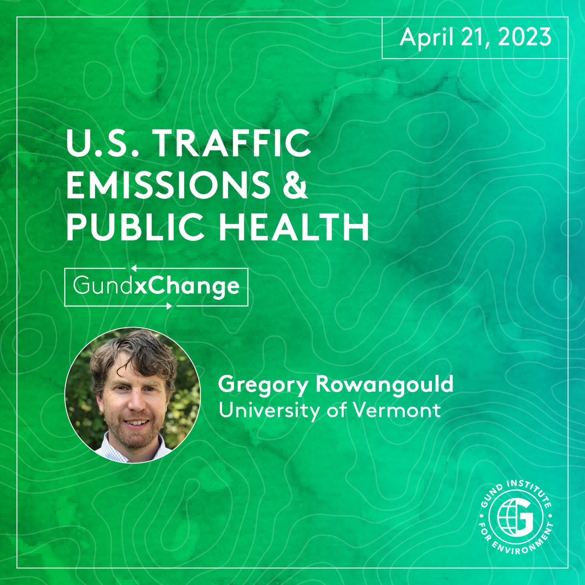Gund Institute for Environment (@gundinstitute) on Twitter photo FRIDAY: Did you know that 19% of the U.S. population lives near high-volume roadways?
Join <a href="/UVM_TRC/">UVM Transportation Research Center</a>'s Gregory Rowangould (<a href="/gouldg1/">Greg Rowangould</a>) for an exploration of traffic emissions, health, and environmental justice.
🍕12-1 pm, #UVM Farrell Hall
📍go.uvm.edu/avgk6 #GundxChange FRIDAY: Did you know that 19% of the U.S. population lives near high-volume roadways?
Join <a href="/UVM_TRC/">UVM Transportation Research Center</a>'s Gregory Rowangould (<a href="/gouldg1/">Greg Rowangould</a>) for an exploration of traffic emissions, health, and environmental justice.
🍕12-1 pm, #UVM Farrell Hall
📍go.uvm.edu/avgk6 #GundxChange