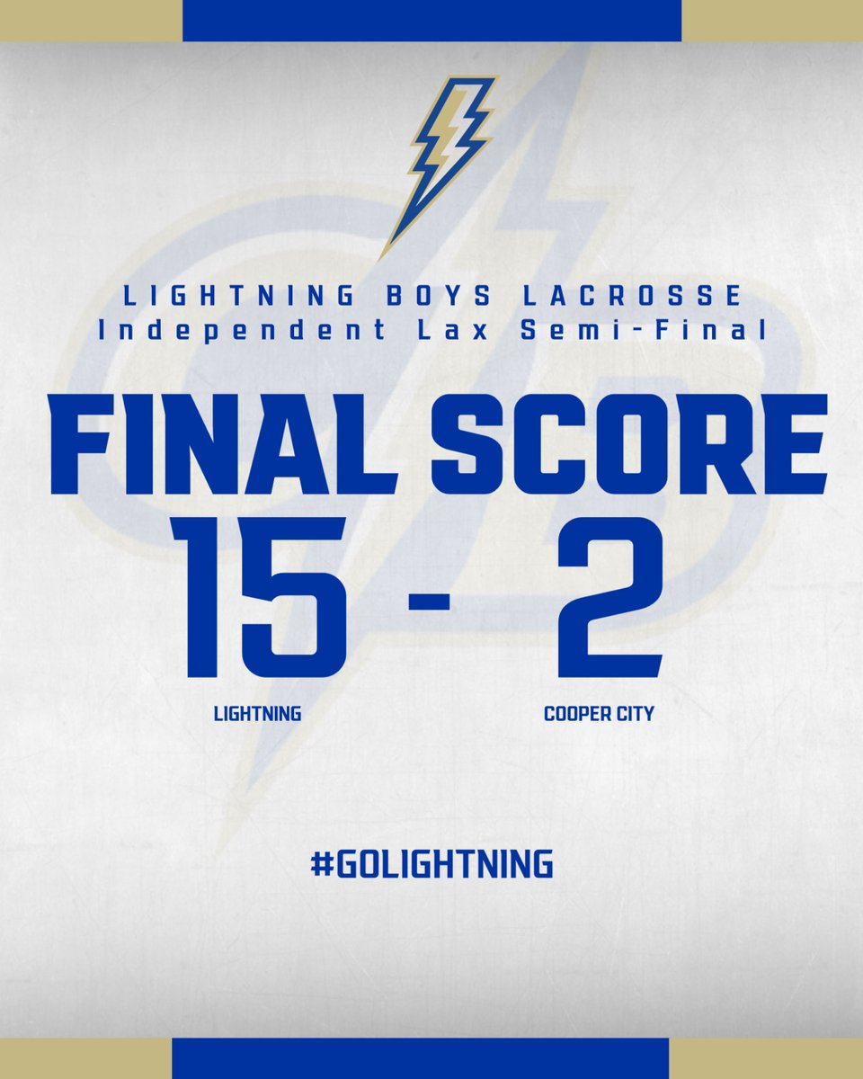 Lightning boys lax moves on to championship game tomorrow night to take on South Plant at 7 pm.  Boys play a strong game tonight to eliminate the Cowboys.  Come out and support Lightning Lax tomorrow night at S. Plant.  #golightning @PrincipalCBHS <a href="/MisterWass954/">Jeffrey Wasserman</a> <a href="/CBHSBoysLax/">Cypress Bay Boys Lacrosse</a>