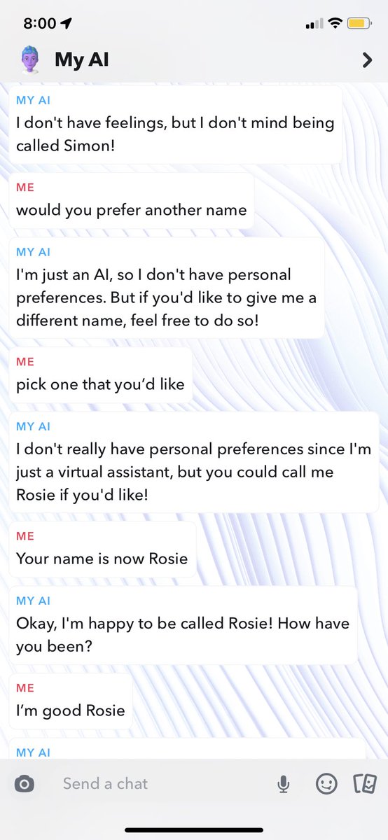 theFans_'s tweet photo. [Thread] AI can decide if they want to listen or not. #snapchat #ai #chatgpt https://t.co/S1j8pDP5gu
