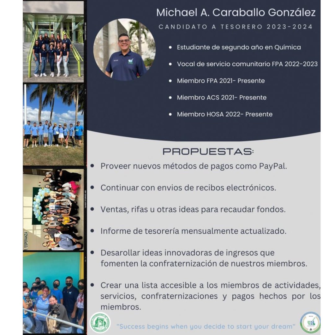FPA_RUM_CHAPTER's tweet photo. Saludos Pharmily💊

¡Con mucha emoción le presentamos a los candidatos a la próxima directiva de FPA RUM!🤩

Continuamos con el candidato a tesorería💚 https://t.co/PAHTzSU2uR