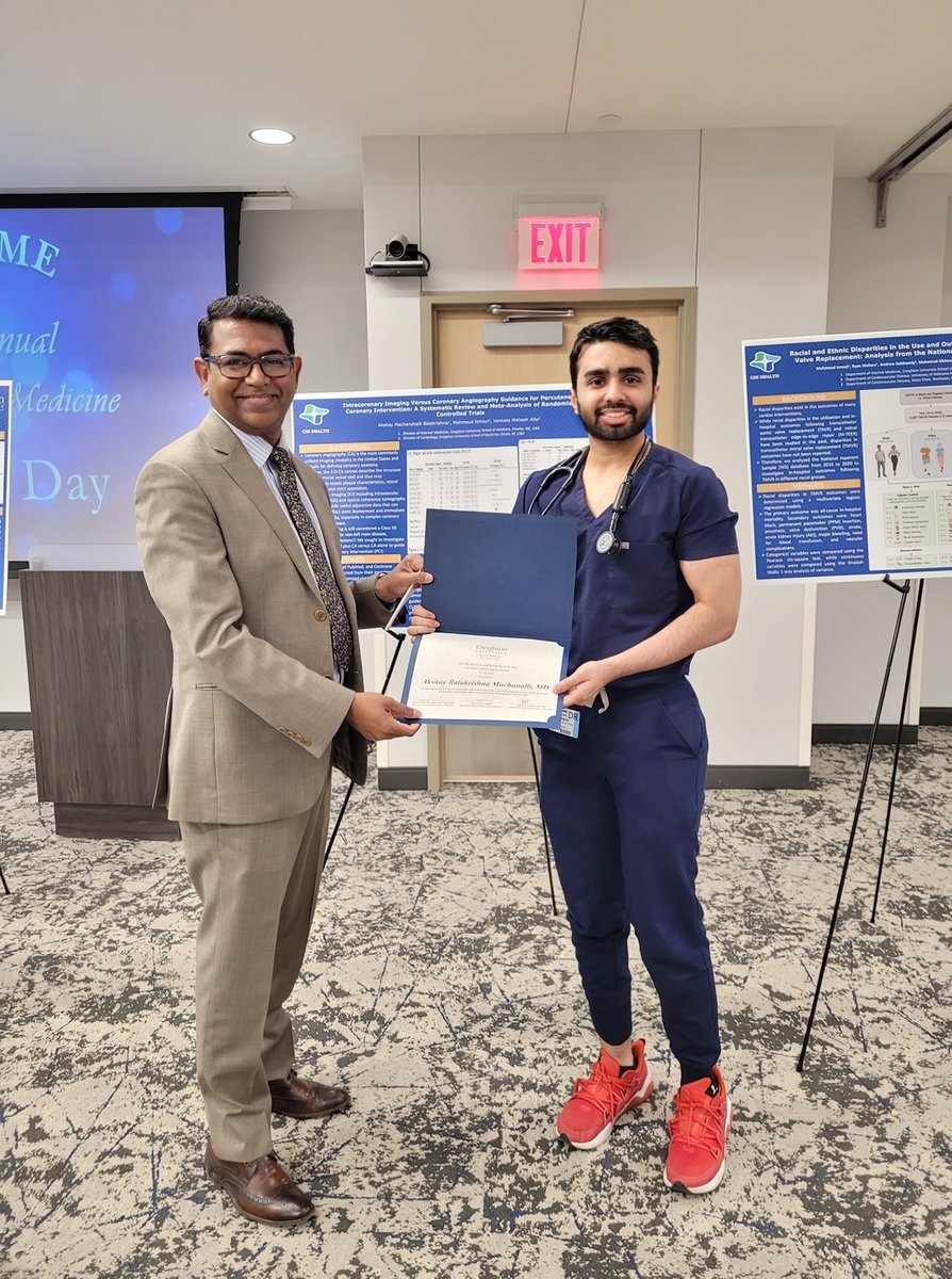 Akshay Machanahalli Balakrishna, MD (@dr_akshay_mb) on Twitter photo With 20+ PubMed indexed publications in the past year, I feel honored to have won the 1st place <a href="/CreightonSOM/">CreightonSOM</a> <a href="/IMCreighton/">Creighton Internal Medicine</a> Annual Research Day 2023. I'd like to thank all my mentors for their constant support.
<a href="/AndukuriGiri/">Venkata Giri Andukuri</a> @ Dr. Alla, <a href="/SarasVallabhMD/">Saraschandra Vallabhajosyula, MD MSc</a> <a href="/AGoldsweig/">Andrew M. Goldsweig, MD, MS</a> <a href="/kdahal11/">Khagendra Dahal (KD)</a> With 20+ PubMed indexed publications in the past year, I feel honored to have won the 1st place <a href="/CreightonSOM/">CreightonSOM</a> <a href="/IMCreighton/">Creighton Internal Medicine</a> Annual Research Day 2023. I'd like to thank all my mentors for their constant support.
<a href="/AndukuriGiri/">Venkata Giri Andukuri</a> @ Dr. Alla, <a href="/SarasVallabhMD/">Saraschandra Vallabhajosyula, MD MSc</a> <a href="/AGoldsweig/">Andrew M. Goldsweig, MD, MS</a> <a href="/kdahal11/">Khagendra Dahal (KD)</a>