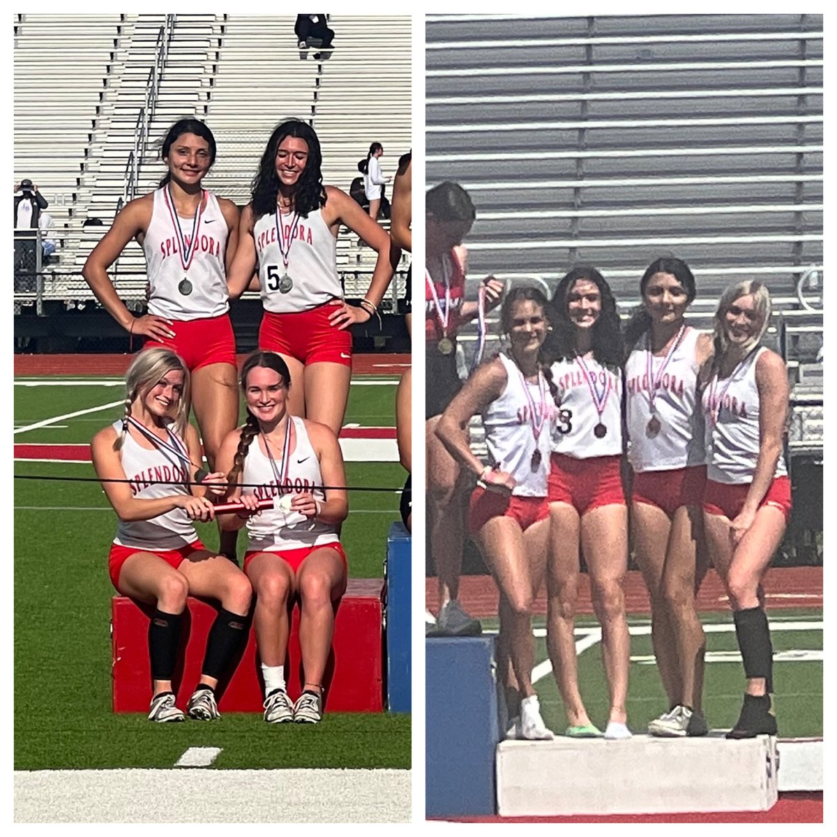 ShsgirlstrackX's tweet photo. Congratulations to these ladies on advancing to Regionals! 

👟S.Jackson- LJ (4th)
👟G.Rivera- 3200 (4th)
👟G.Cisneros- 1600 (4th)
👟J.Liera- 400m (1st)
👟4x100- 3rd
👟4x400- 2nd 

@Athletics_SISD @SplendoraISD @SplendoraHigh @DrReeBloading https://t.co/0bmpPK1WVu