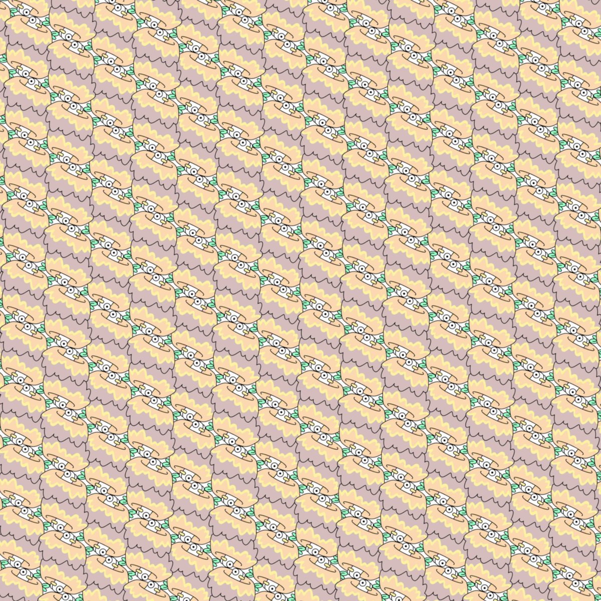 SullySchwartz's tweet photo. a daily tweet about tessellation inspired patterns that I put together by tiling doodles #NFT wearables.  

Never fade the rainbow. 

GM @doodles
birds nest Brown https://t.co/5km0n2oGCT