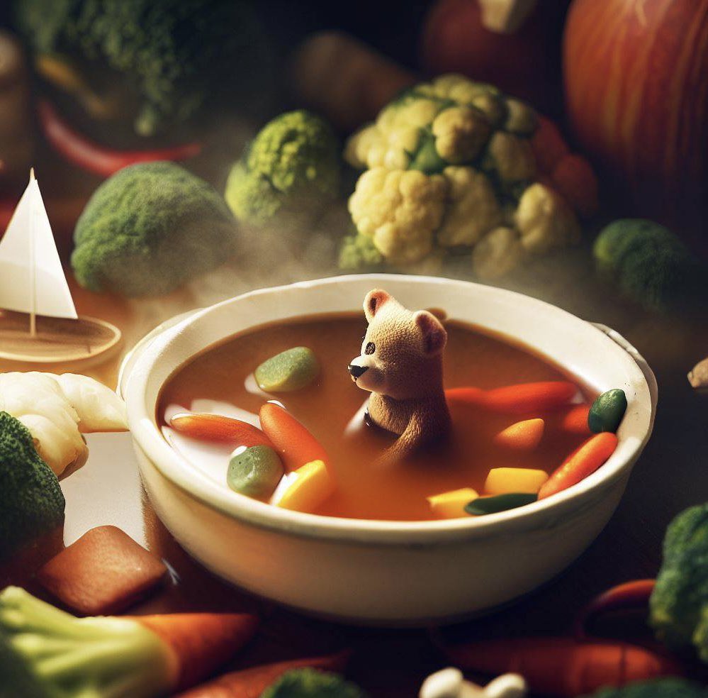 just creating some bears in soup with AI