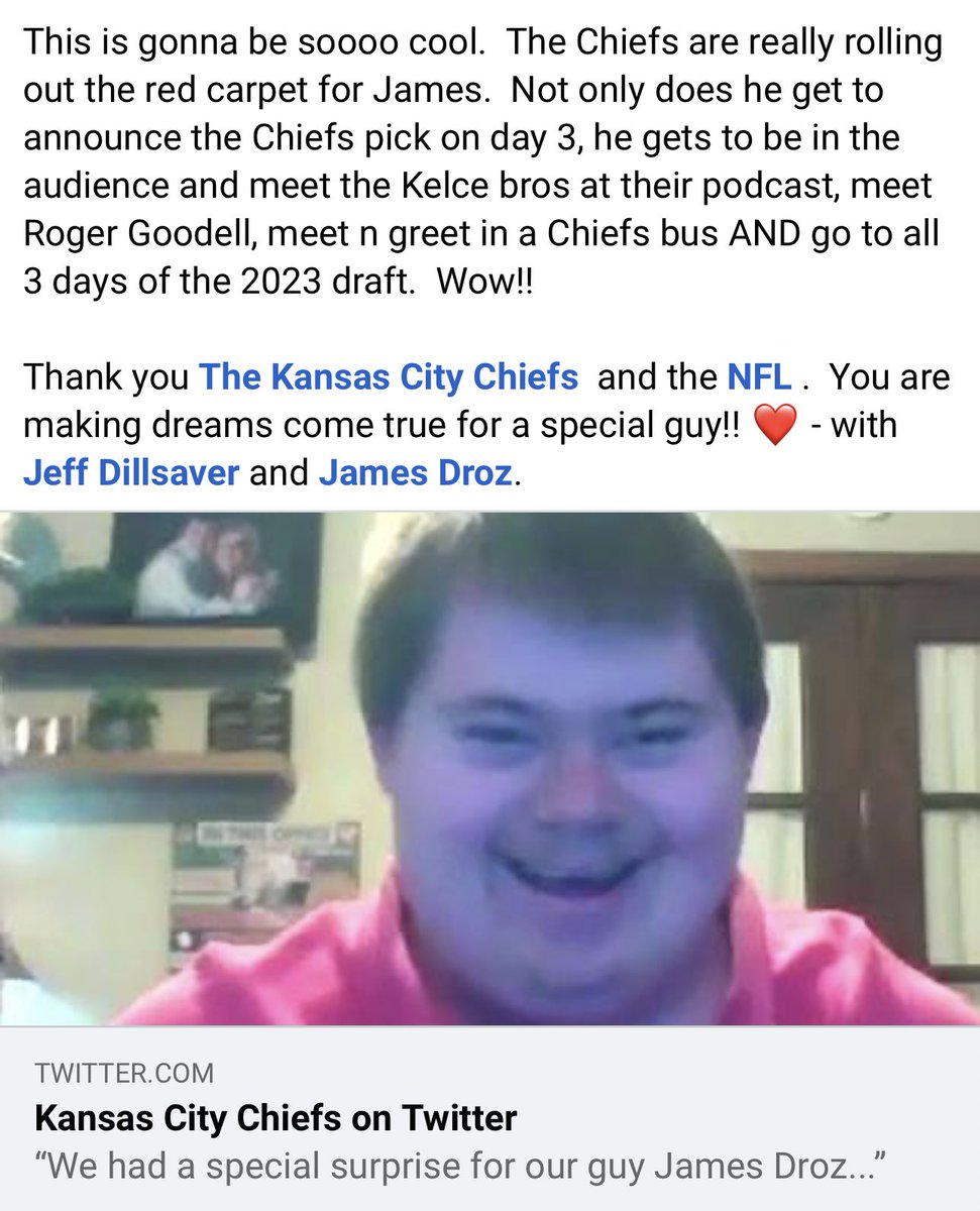 bturner23's tweet photo. This is from his moms Facebook page. The entire Chiefs organization just gets it❤️❤️ https://t.co/j7xjl7zdSi