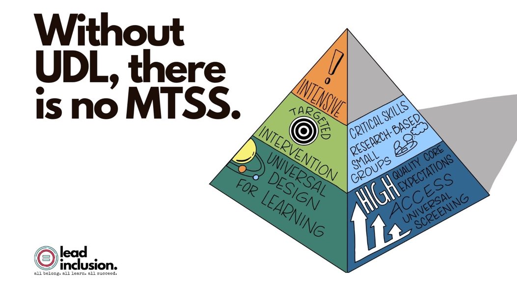 leeannjung's tweet photo. The most important component of the MTSS framework is its foundation—the practices we put into place in every classroom with every student. The universal design for learning. #LeadInclusion #EdChat #UDL #Inclusion #EdLeadership #edtech https://t.co/z6irXrwebA