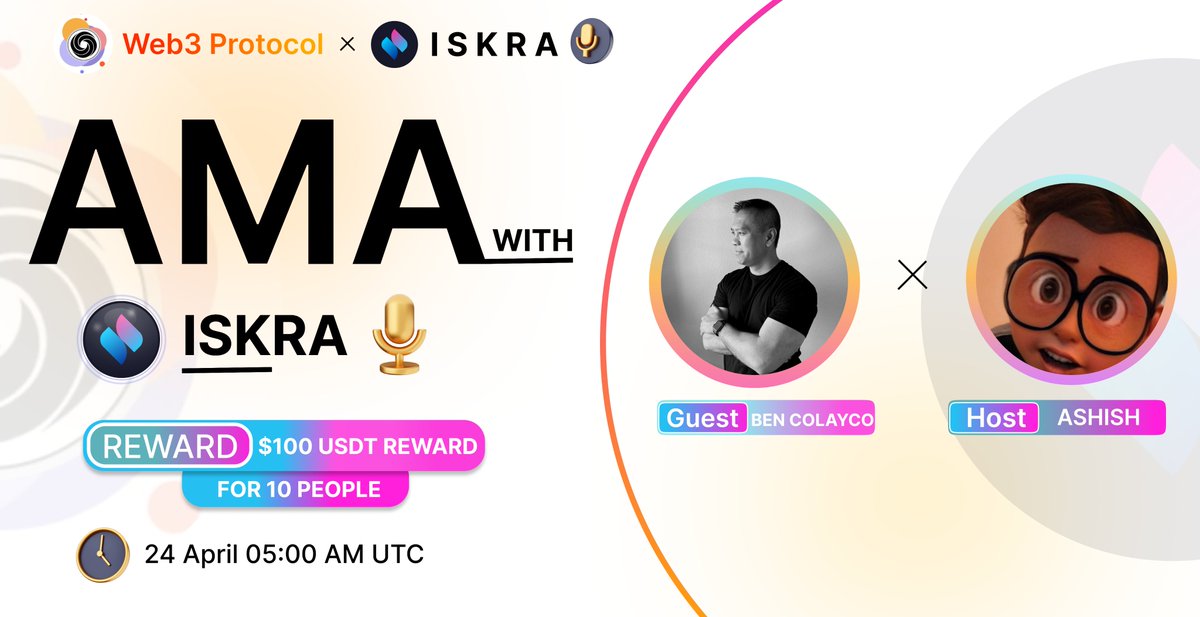 iskra_world's tweet photo. GM #Iskra fam! We're thrilled to share that we have another AMA next week! 🔥🎙️

🗓️ April 24, 2023
⏰ 5:00 AM UTC
🔗 Set reminder 👉🏻 https://t.co/BR3ppRcbSA 

Our Global Managing Director @GamebossThe we'll be on @Web3_Protocol's Twitter Spaces so don't miss it! 🦾🚀

#Web3 $ISK https://t.co/ljFCqGmpTW