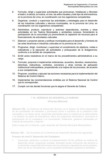 VigilaPE's tweet photo. #CulturaEnPeligro Este es el NUEVO ROF de la Gerencia de Cultura, gracias a #MiguelMolinari, que USURPA FUNCIONES de "Gerente fantasma, y #BryanGutierrez "Gerente con resolución" que no cuenta con EXPERIENCIA, TRAYECTORIA NI APORTE en el sector cultura. ¡Lima, potencia mundial! https://t.co/wcFqwh12Eb