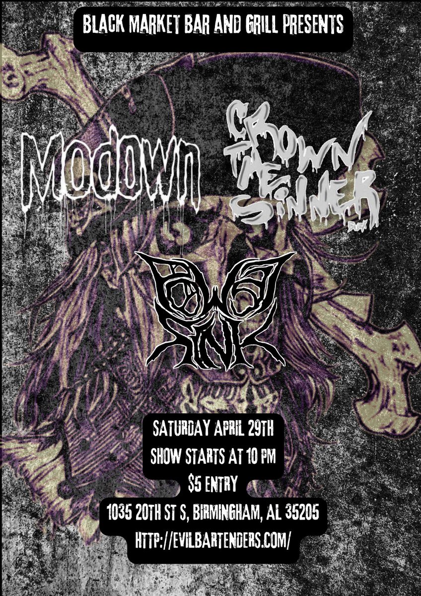 modownband's tweet photo. Not long before we head to #birminghamalabama to slam faces with @powersink666 and @CrownTheSinner https://t.co/WlVlLYtY20