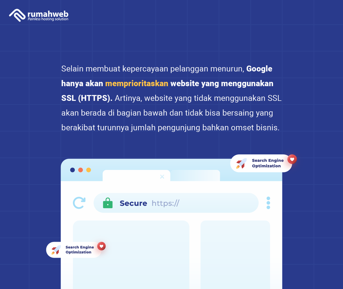 rumahwebtweet's tweet image. Dengan menggunakan HTTPS, maka proses tranfer data akan lebih aman, karena data yang ditransmisikan akan dienkripsi.

Nah, lalu apa hubungannya HTTPS dan performa SEO? Selengkapnya cek di artikel berikut blog.rumahweb.com/pembaruan-kebi…

#GlobalSign #Sectigo #SectigoSSL #DomainMurah…
