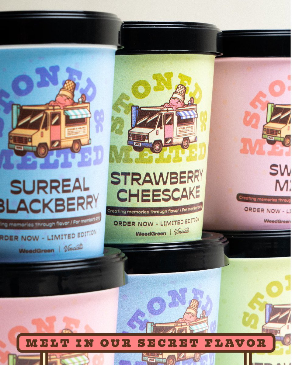 WeedGreen___'s tweet photo. Les tenemos una sorpresa más para este 4/20

Nos unimos con la heladería Vinciatti para crear tres sabores de helados:

Strawberry Cheesecake, Surreal Blackberry y Sweet Milo.

Disponible mañana en nuestras tiendas, por rappi y los puntos de venta de Vinciatti https://t.co/xCPQE7m4nA