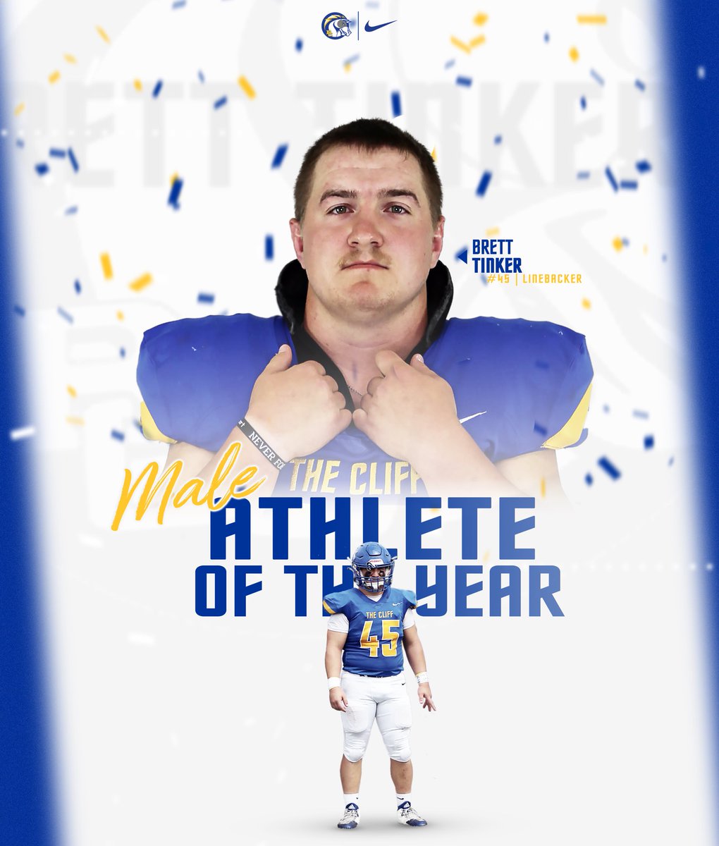 𝐌𝐚𝐥𝐞 𝐀𝐭𝐡𝐥𝐞𝐭𝐞 𝐨𝐟 𝐭𝐡𝐞 𝐘𝐞𝐚𝐫

Brett Tinker was @BriarClifffb’s and the GPAC leader in tackles this season and forced two fumbles with 1.5 tackles for a loss. Tinker totaled 56 solo tackles and was second team all-GPAC.

#BattleOn