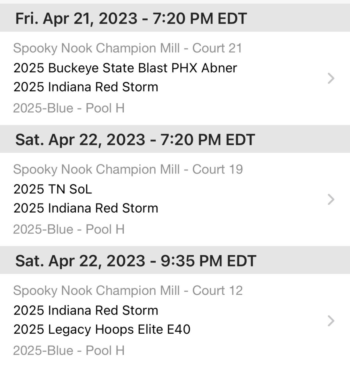 K_gutierrez11's tweet photo. Can’t wait for this weekend at The Clash! Here’s our official schedule @SelectEventsBB @Indianaredstorm https://t.co/DqOLmoJLCY