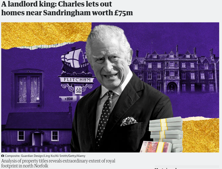 Penny wise?
Sandringham estate is worth £250-390M. It includes rental properties, farmland, commercial rentals & two mansions. It's only part of the vast fortune Charles Windsor got from his mother. He hasn't paid a single penny in inheritance tax. #NotMyKing #EndRoyalExemptions