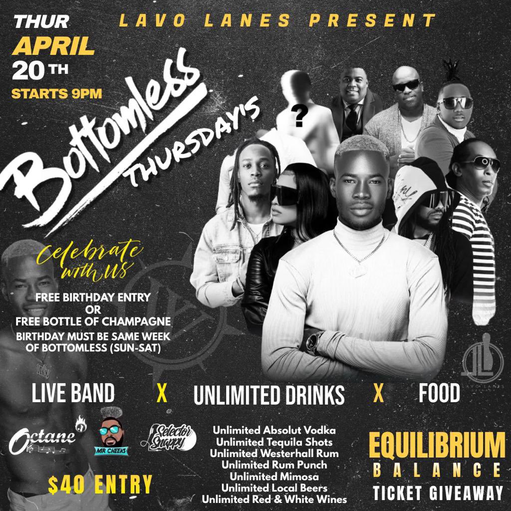 C4PromotionsGd's tweet photo. Weโre outside with @vghnofficial at Lavo Lanesโ Bottomless Thursday tomorrow night!!! ๐ฅ๐ฅ Come holโ a vibe with us๐๐พ๐
#c4promotionsgd https://t.co/p2zYEBmRZI