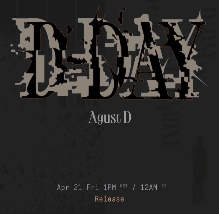 sugadboy's tweet photo. — Hilo informativo acerca del lanzamiento del primer álbum en solitario de #AgustD, 'D-DAY'.

↓ D-DAY BY AGUST D IS COMING https://t.co/dNjMYnT5pm