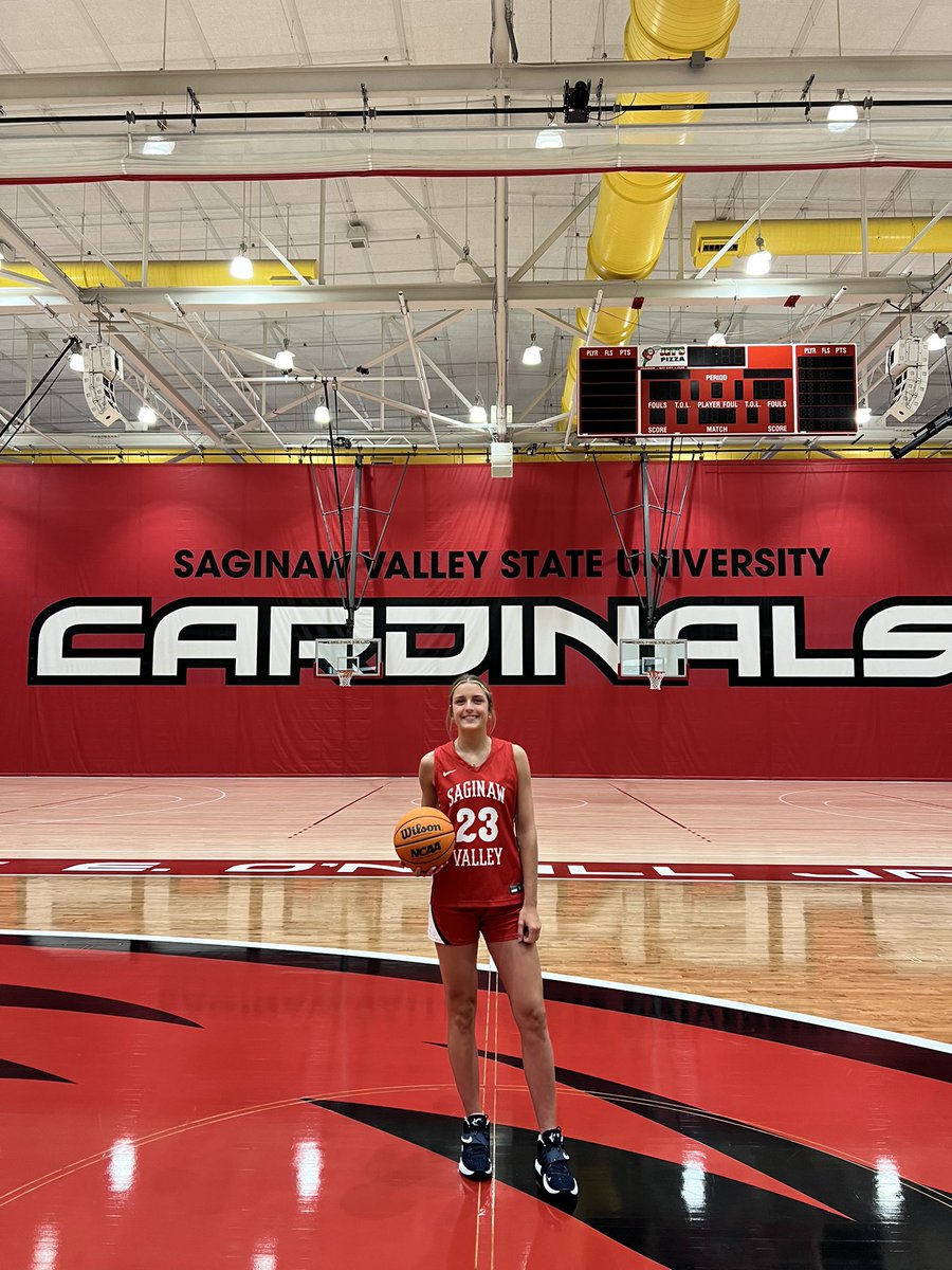 Thank you so much @CoachPruettSVSU and @CoachRobMcD for the opportunity to come ball at SVSU!! Had a great time today!! ❤️🤍 @MImystics @MichHSBball