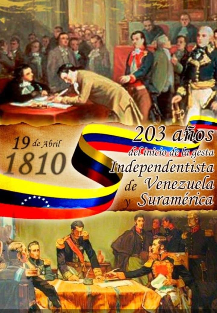 brisas_este's tweet photo. El 19 de abril de 1810​ marcó el inicio de la lucha por la independencia del dominio español en Venezuela
@Fundabit_ 
@fundabitpor 
@ZEPortuguesa https://t.co/DpOk57bJRf
