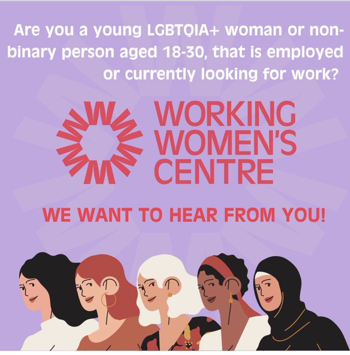WWCSA2's tweet image. Are you a young LGBTQIA+ woman or non-binary identifying person in the workforce? We would love to hear from you!