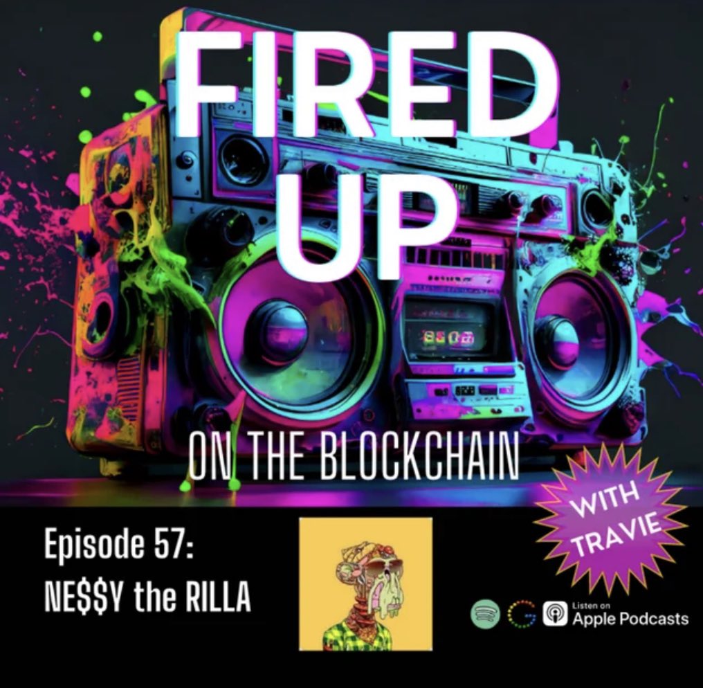 Happy to bring you this convo with <a href="/NessyTheRilla/">NE$Y 🦍</a> fresh off <a href="/NFT_NYC/">NFT.NYC</a> 

One of the most energetic and beloved performers among Web3 artists, Nessy tore the house down all over NYC throughout the week.

Always showing love to the whole Web3 fam. 

Some of the shoutouts on this