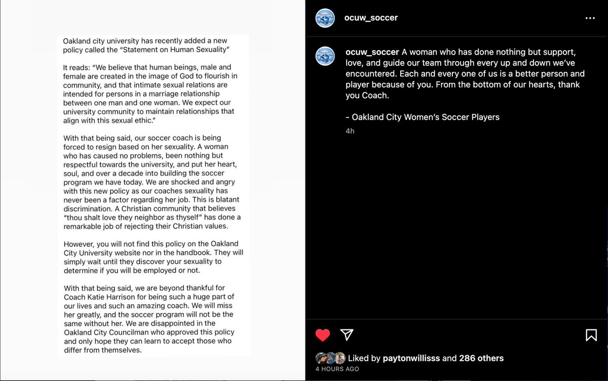 #SoccerChat (@chatsoccr) on Twitter photo There unfortunately will be no #SoccerChat tonight as we stand with the members and staff of the <a href="/GoMightyOaks/">Mighty Oaks Athletics</a> Women's Soccer team.
Coach Katie Harrison deserved better from a university that she has given so much of her life to. There unfortunately will be no #SoccerChat tonight as we stand with the members and staff of the <a href="/GoMightyOaks/">Mighty Oaks Athletics</a> Women's Soccer team.
Coach Katie Harrison deserved better from a university that she has given so much of her life to.