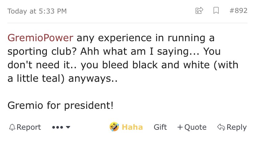 GremioPower's tweet photo. Someone has publicly given his support for my name as next president of @PAFC. π
Oh, well, maybe Uruguayana is indeed closer to Alberton than Sydney. Not all distances can be measured in miles!
π€π€ππ€π§π·πΉ
#WeArePortAdelaide #Footy #AFL #BetterNot #FeelGoodStory https://t.co/AUDEl91HPy
