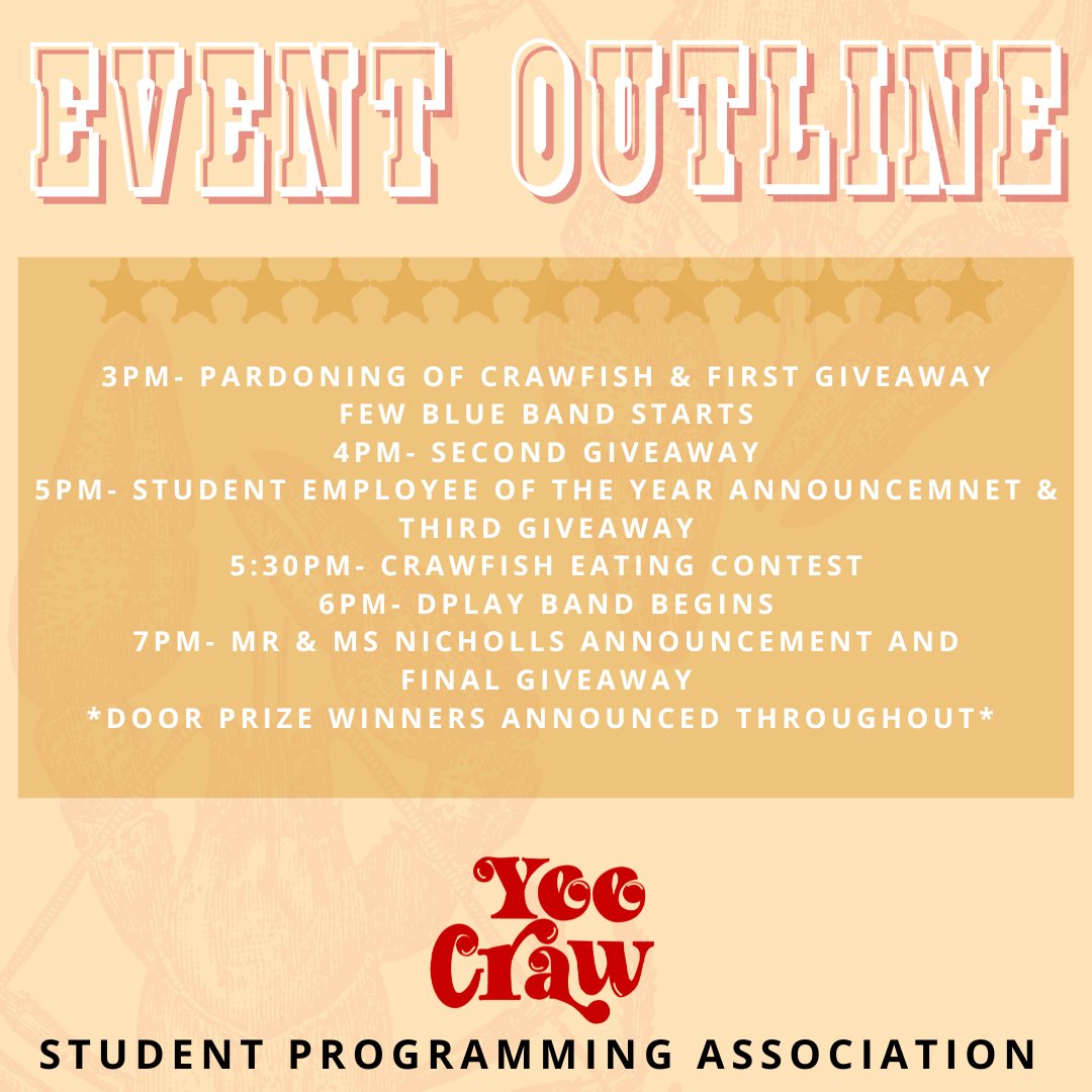 Heres a closer look into Crawfish Day Tomorrow!! 
Don't forget to bring your Colonel Card to enter!!