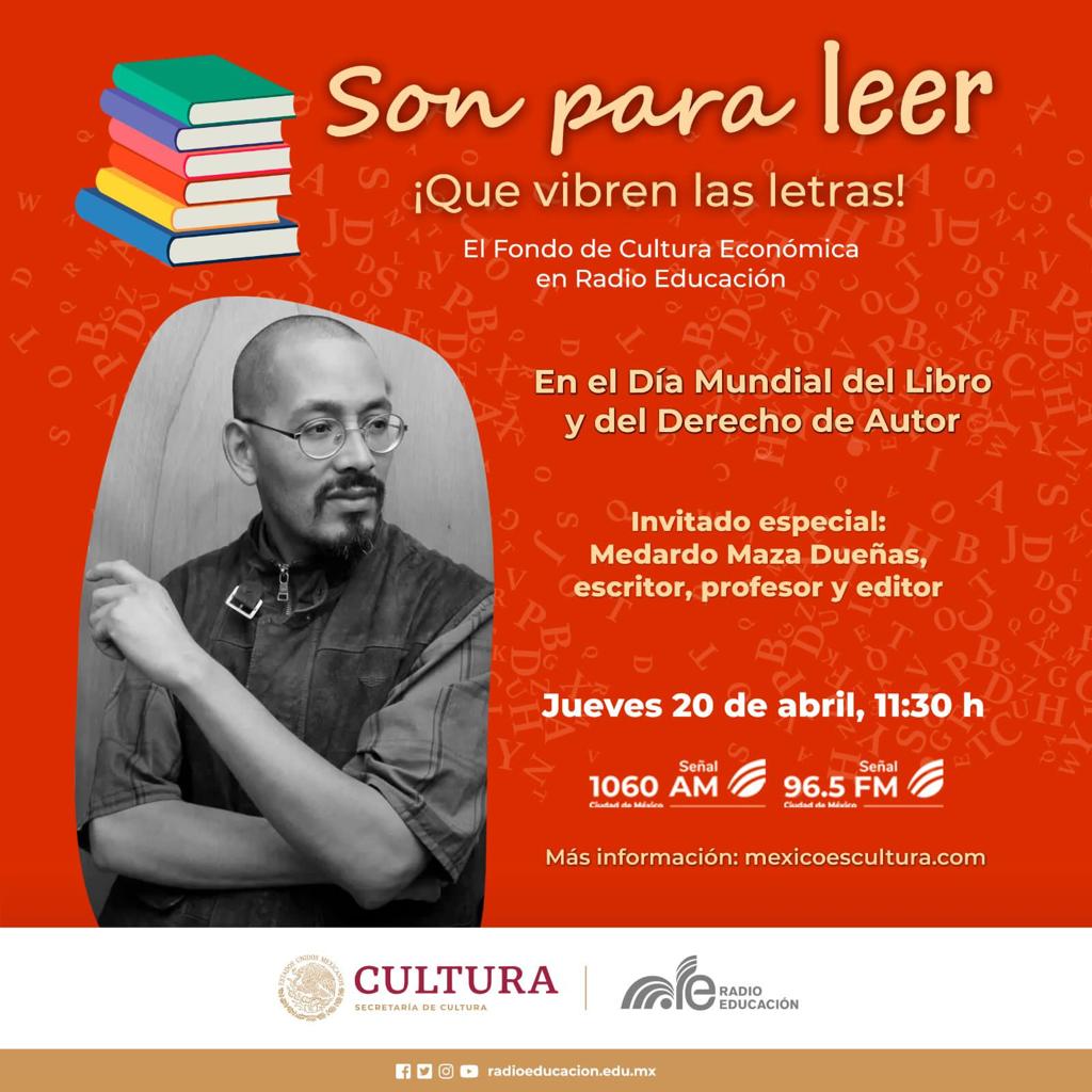 En el marco del #DíaMundialDelLibro y del #DerechoDeAutor, Luis Arturo Salmerón, <a href="/esamidania/">Dania Mejía Vándalos</a> y Ozcevely Ramírez nos platicarán de sus libros favoritos, en compañía del escritor Medardo Maza Dueñas.
Te esperamos en #SonParaLeer, mañana a las 11:30 h 
📻1060 AM, 96.5 FM #CDMX.