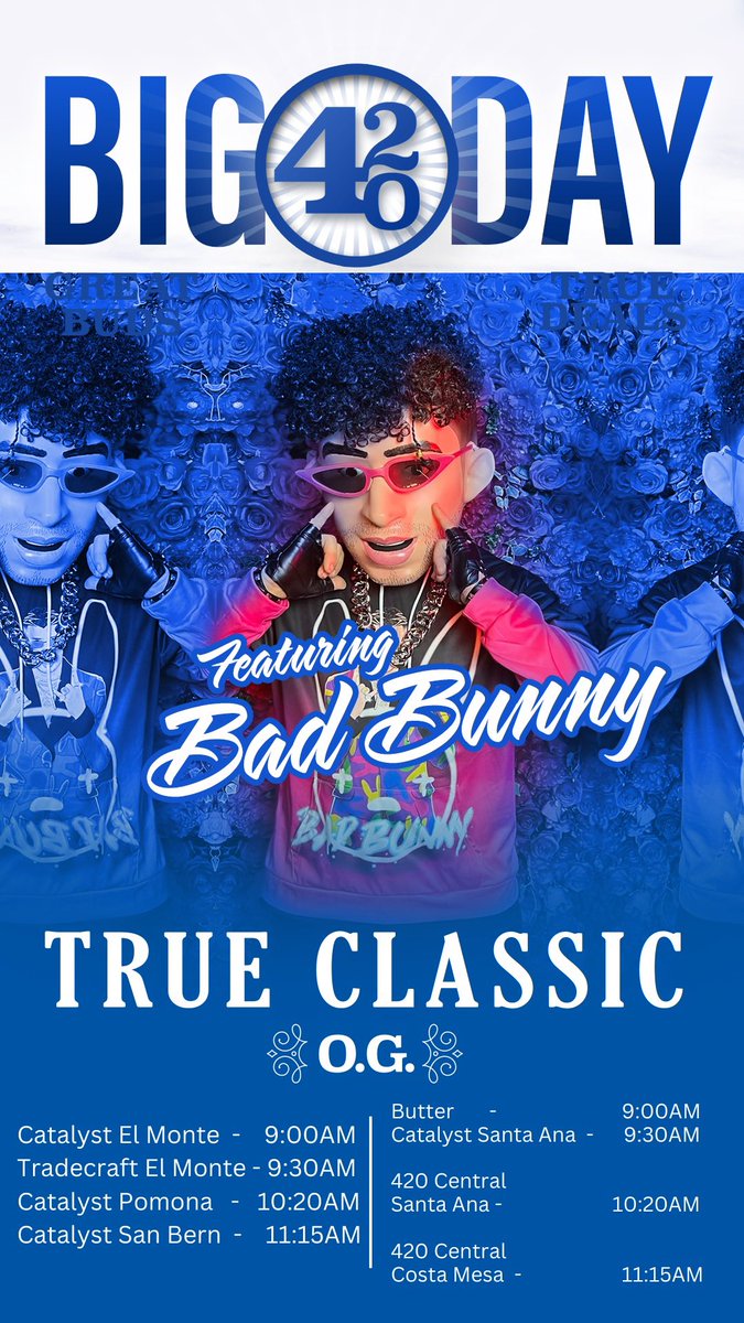 TrueClassicOG's tweet photo. You won’t want to miss out on all the deals going down 4/20. We’ll be making our rounds to almost 40 dispensaries across Southern California. https://t.co/wtSDscFs7q