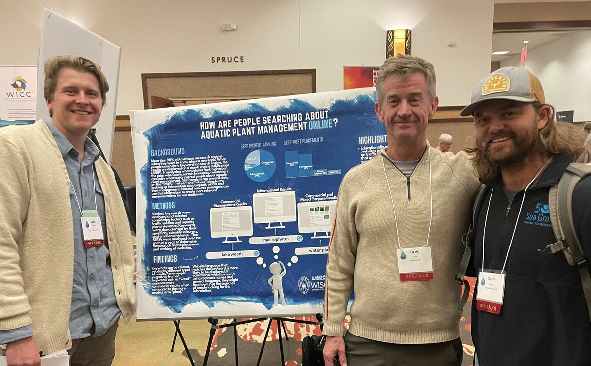 Bret Shaw (@bretshaw1) on Twitter photo How do people search about aquatic plant management online? Sharing results at #WisconsinWaterWeek to support more informed outreach strategies with Luke Huffman from <a href="/NelsonInstitute/">UW-Madison Nelson Institute</a> and <a href="/t_campy/">t_campy</a> & @Dehnertgavin from <a href="/UWiscSeaGrant/">Wisconsin Sea Grant</a> How do people search about aquatic plant management online? Sharing results at #WisconsinWaterWeek to support more informed outreach strategies with Luke Huffman from <a href="/NelsonInstitute/">UW-Madison Nelson Institute</a> and <a href="/t_campy/">t_campy</a> & @Dehnertgavin from <a href="/UWiscSeaGrant/">Wisconsin Sea Grant</a>