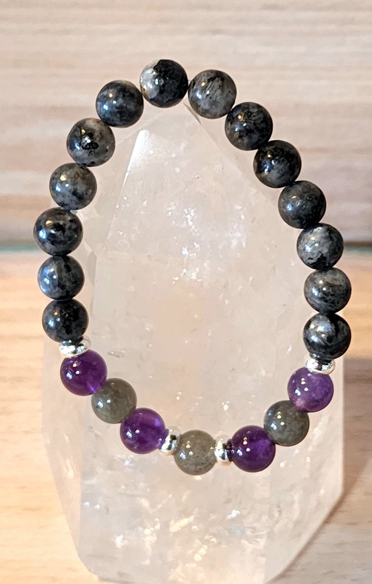Bracelets4HopeD's tweet photo. Available now in my Etsy store ~ the Parkinson’s Disease Awareness Bracelet. Grade AA+ Amethyst, Labradorite &amp; Larvikite semiprecious gemstones.
https://t.co/ohCQg6mi4H

#ParkinsonsAwarenessMonth #ParkinsonsDisease #parkinsonsawareness #gemstones https://t.co/ztyGlhY0Jk