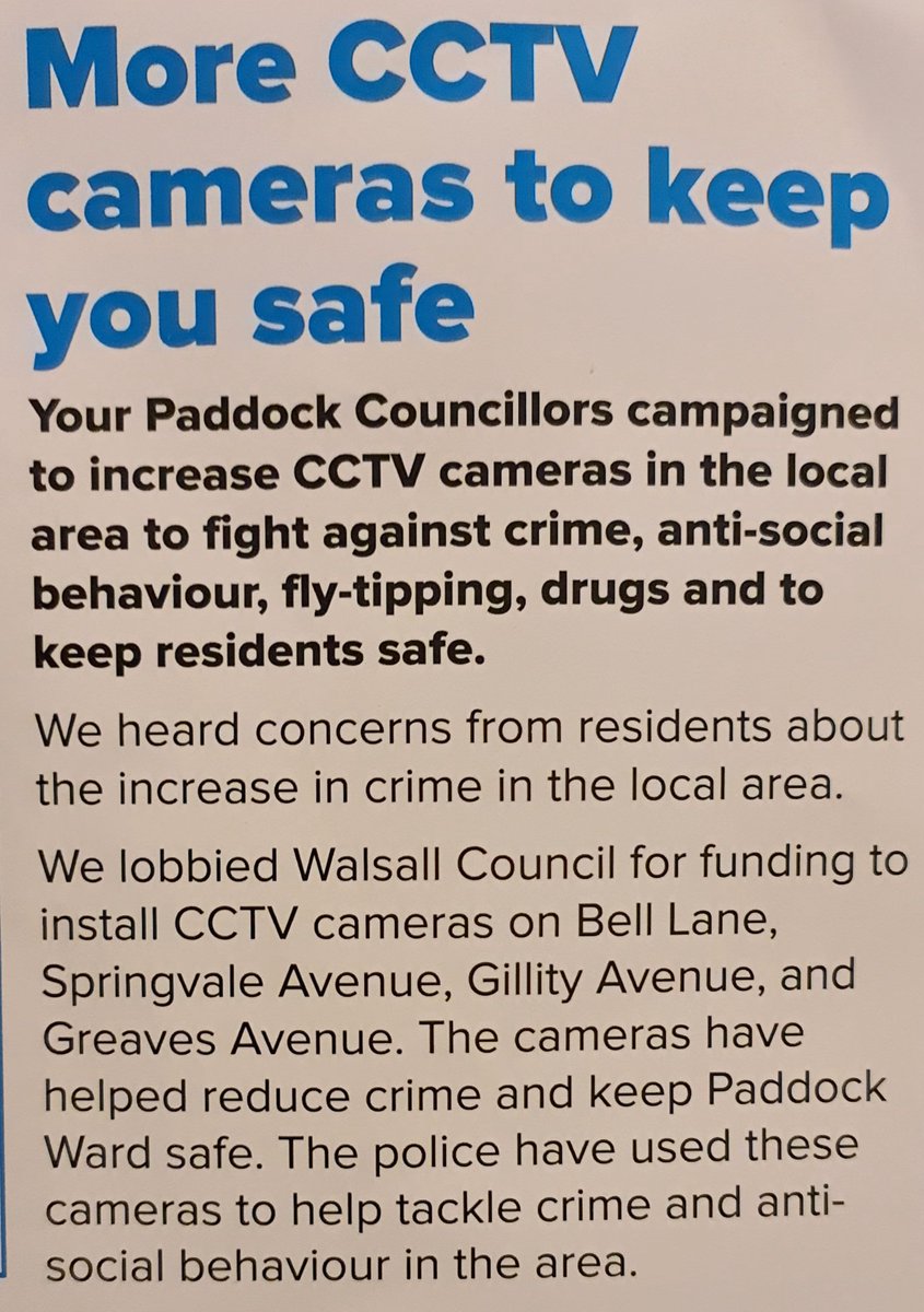 CllrRasab's tweet photo. Paddock Councillors campaigned to increase CCTV cameras in our ward to fight against crime, anti social behaviours, fly-tipping, drug &amp; to keep our residents safe. Following location had cameras installed, Bell Lane, Springvale Ave, Gillity , Greaves Ave &amp; Chuckery Rd. @andy4wm https://t.co/lvr2lbHXuv