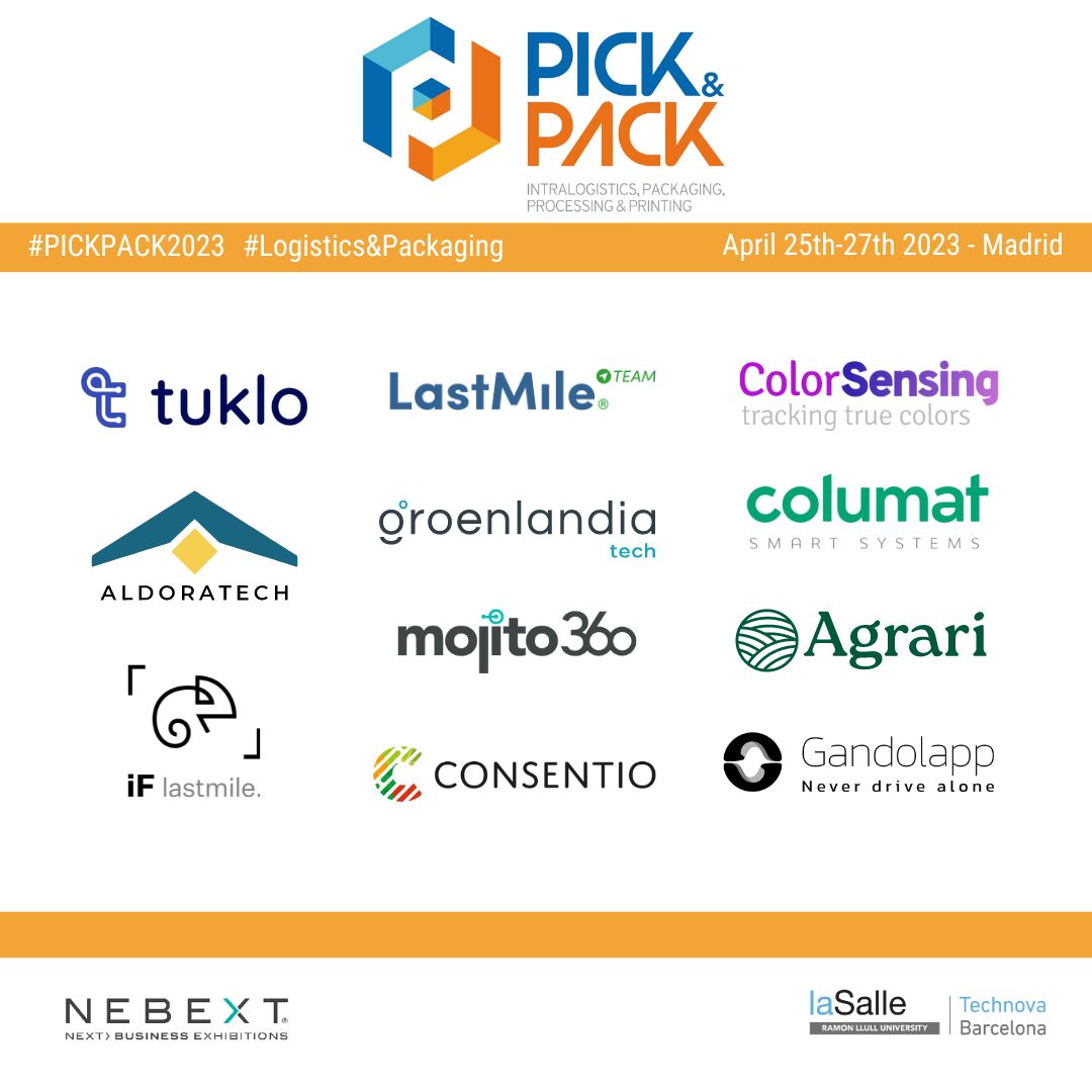 LaSalleTechnova's tweet photo. 11 innovative companies have been selected as finalists for the Pick&amp;Pack Startup Forum 2023. 
Don't miss their presentations on April 26th at #PICKPACK2023.
More info: https://t.co/IGDPhqSFYg https://t.co/wmmH51usZ9