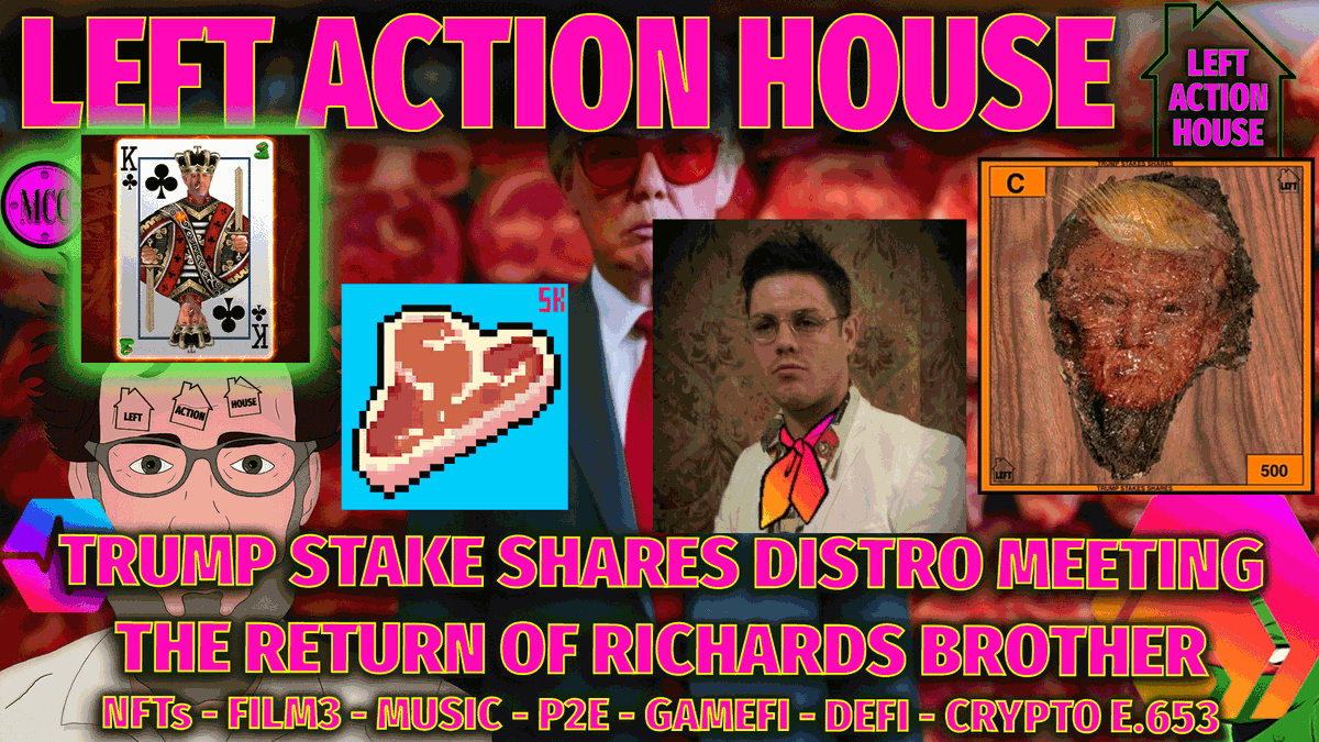 LeftHouseRecord's tweet photo. LIVE THURSDAY 1PM PDT
LEFT ACTION HOUSE
THE RETURN OF RICHARD'S BROTHER
PLUS
TRUMP STAKE SHARES DISTRO MEETING
https://t.co/MSX0omKk7K
#CRYPTO #HEX #PILSECHAIN #WAX $TSS #NFTs #TrumpStakeSharesNFT #LeftHouseCrypto #LeftHouseNFT #TSSNFT https://t.co/XYGLf98cHG