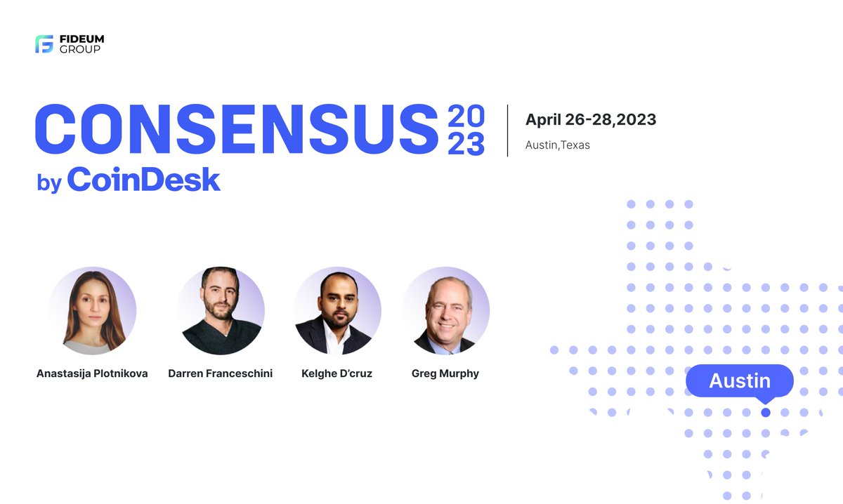 FideumFinance's tweet photo. The #GenBlock Team will be at #Consensus2023 in Austin from Apr 26-28.
Our Co-Founders and CFO look forward to exchanging ground-breaking ideas with industry leaders, shaping the future of finance, and forging new partnerships.
Message us if you'd like to meet!📧 https://t.co/tbjTDJSeDV