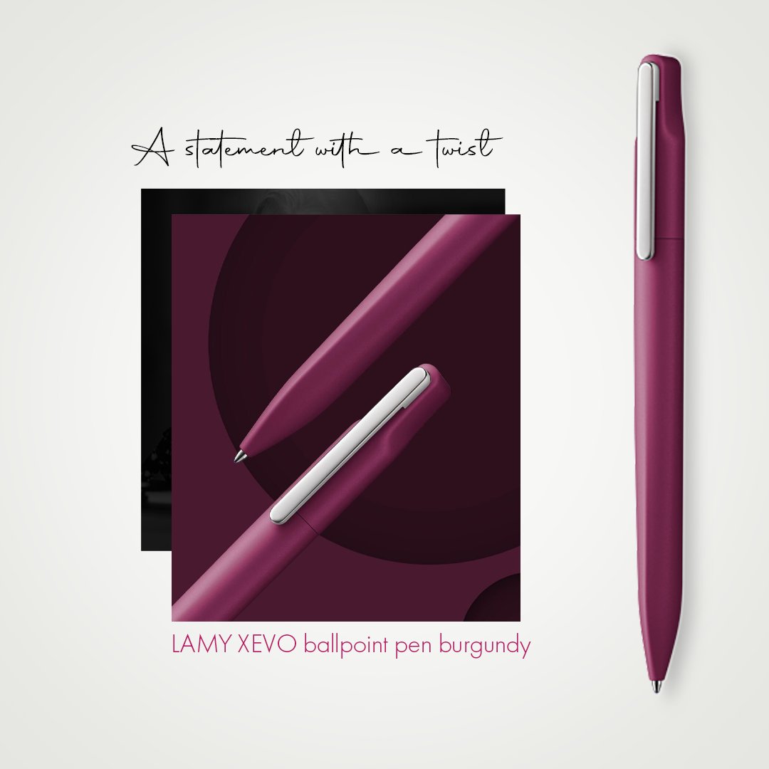 Lamy_India's tweet photo. Make a bold statement with your writing instrument in burgundy. Write in style!   

#LAMY #Statement #writing #WritingCommunity #planner #signature #creativity #expression #personality #moderndesign #stylish #design  #writeinstyle https://t.co/WWPArV3Pd5