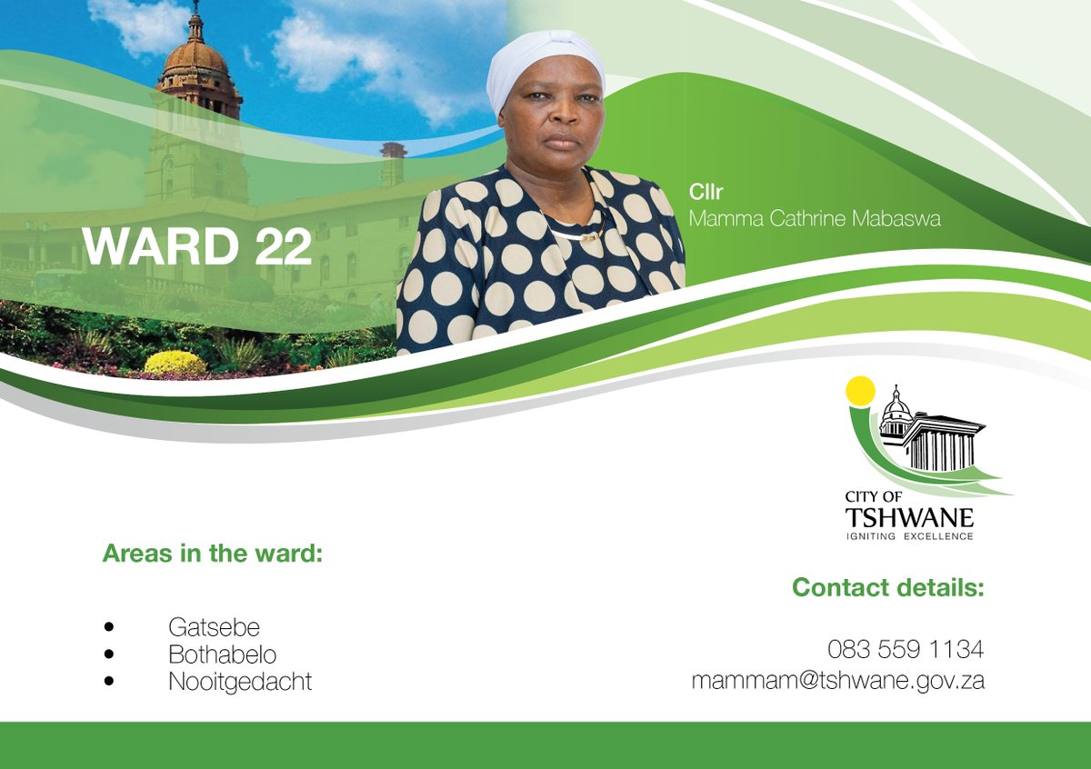 TshwaneSpeaker's tweet photo. #knowyourcllr #cityofTshwane #Ward22
@CityTshwane https://t.co/360D1ubQ9V