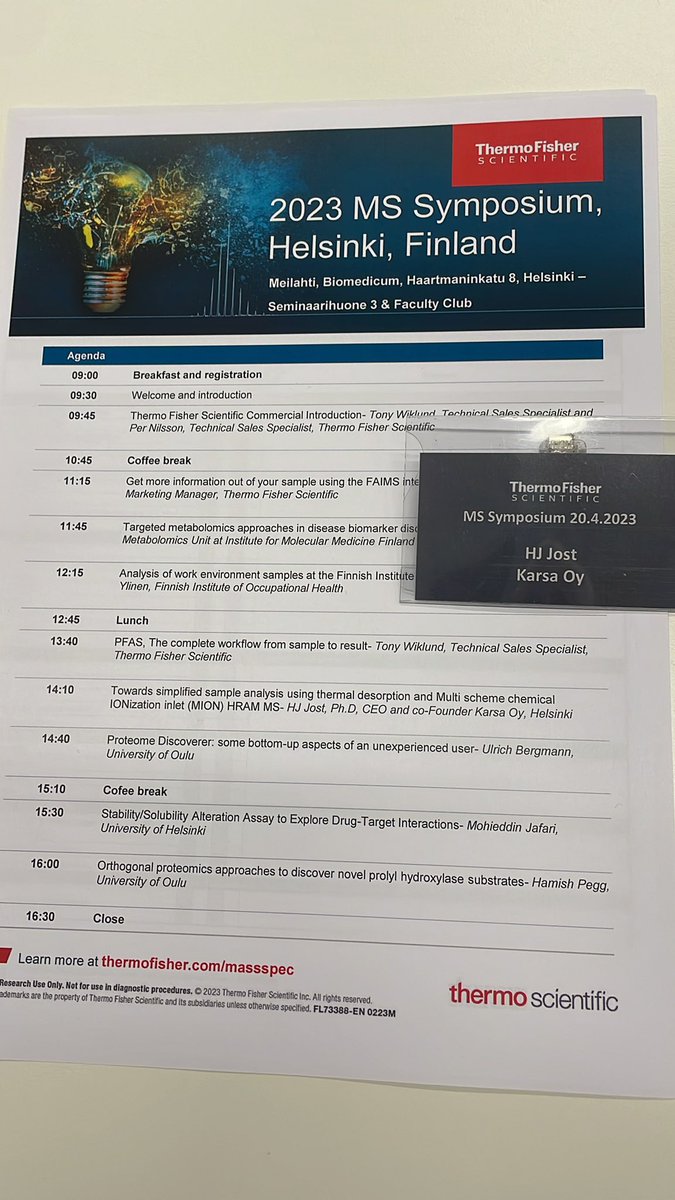 Karsa (@karsadetection) on Twitter photo Karsa will be presenting the MION ion source at the 2023 MS Symposium <a href="/thermofisher/">Thermo Fisher</a> #massspectrometry #TeamMassSpec Karsa will be presenting the MION ion source at the 2023 MS Symposium <a href="/thermofisher/">Thermo Fisher</a> #massspectrometry #TeamMassSpec