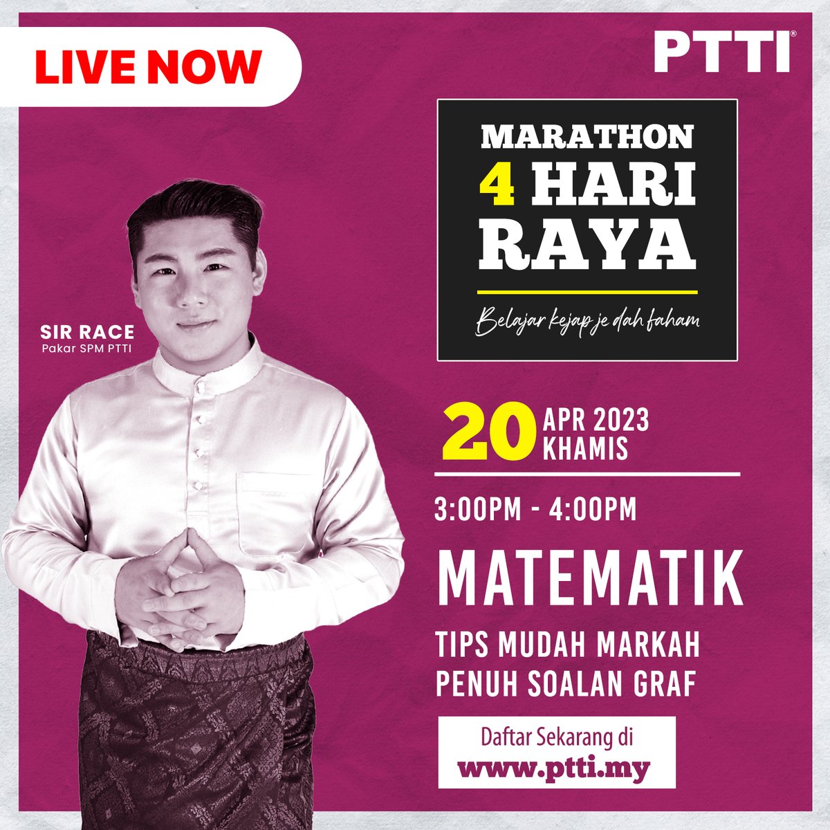 PTTIOfficial's tweet photo. Platform telah dibuka, Sesi Math bersama Sir Race. Join sebelum sesi ini penuh

Klik link akses Zoom ke sesi👇🏻
https://t.co/P0mhTEsTWp
Passcode:123456 https://t.co/fVjoZtgf0c