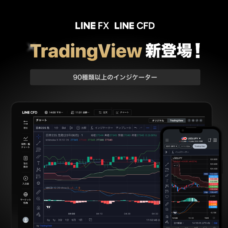 linesec_jp's tweet photo. ／
LINE FX ProとLINE CFD Proに高機能チャートが新登場‼️
「TradingView」でチャート分析💹
＼

☑️チャート分析に欠かせない描画ツールとインジケーター（テクニカル指標）が豊富
☑️90種類以上のインジケーターを搭載

#LINE証券 でも好評のTradingViewを、ぜひご活用ください！