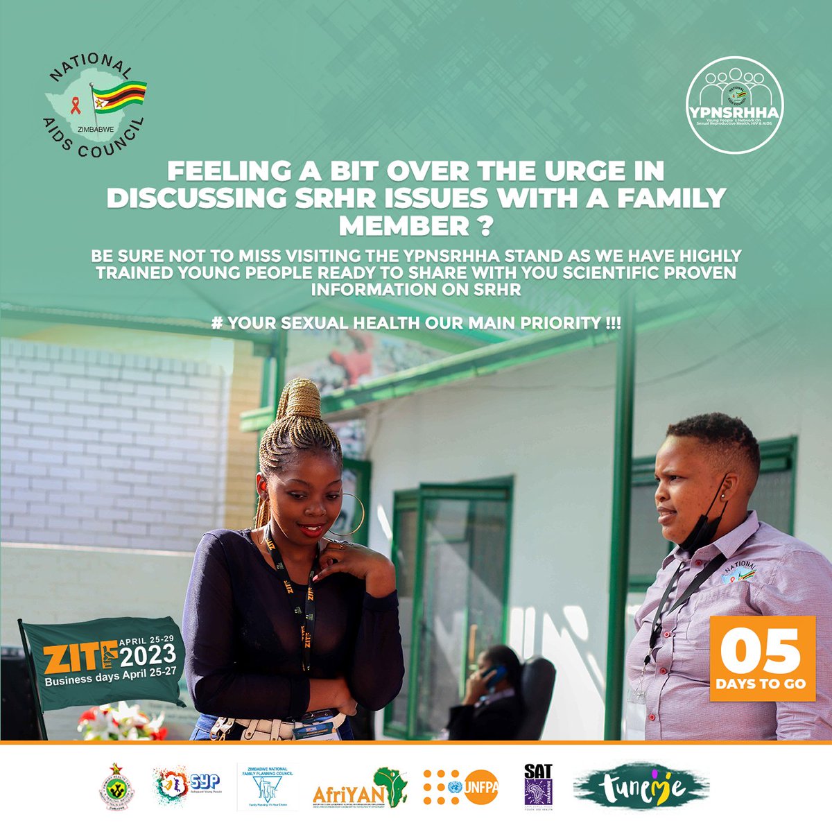 Do you have any questions about relationships or sex? 

Visit our stand at #ZITF2023 and get answers to all those things you always wanted answers for but didn’t feel comfortable asking.

#PutYoungPeopleFirst