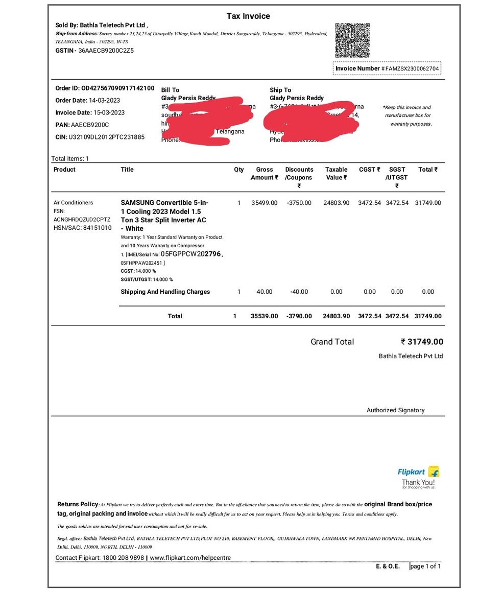 urssuryabhai's tweet photo. I purchased SAMSUNG AC last month from Flipkart and it was installed by Jeeves Flipkart vendor. Now AC IS NOT WORKING who is responsible. Irritated this morning I called 6 times samsung they said Flipk responsibl.Flip said samsug @SamsungIndia @Samsung @flipkartsupport @Flipkart https://t.co/Fk3s8CFP5B