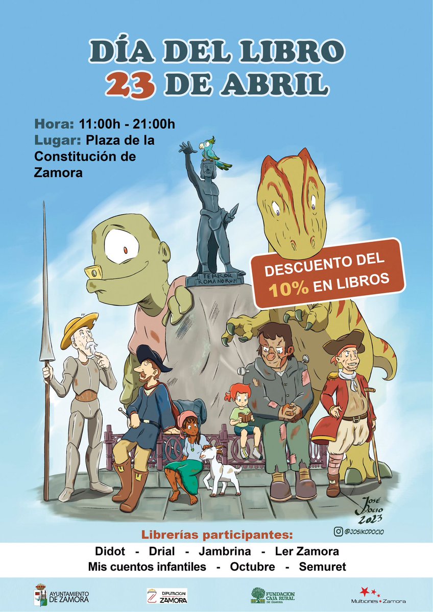 LerZamora's tweet image. Nos ponemos ya en modo #díadellibro

Este domingo os esperamos en la Plaza de la Constitución de 11 a 21:00

👉🏻 Descuento del 10%
👉🏻 Ejemplares #EXCLUSIVOS para ese día
👉🏻 Posibilidad de que vengas a comprar un libro y... te lleves otro a mayores

Seguimos trabajando...y leyendo