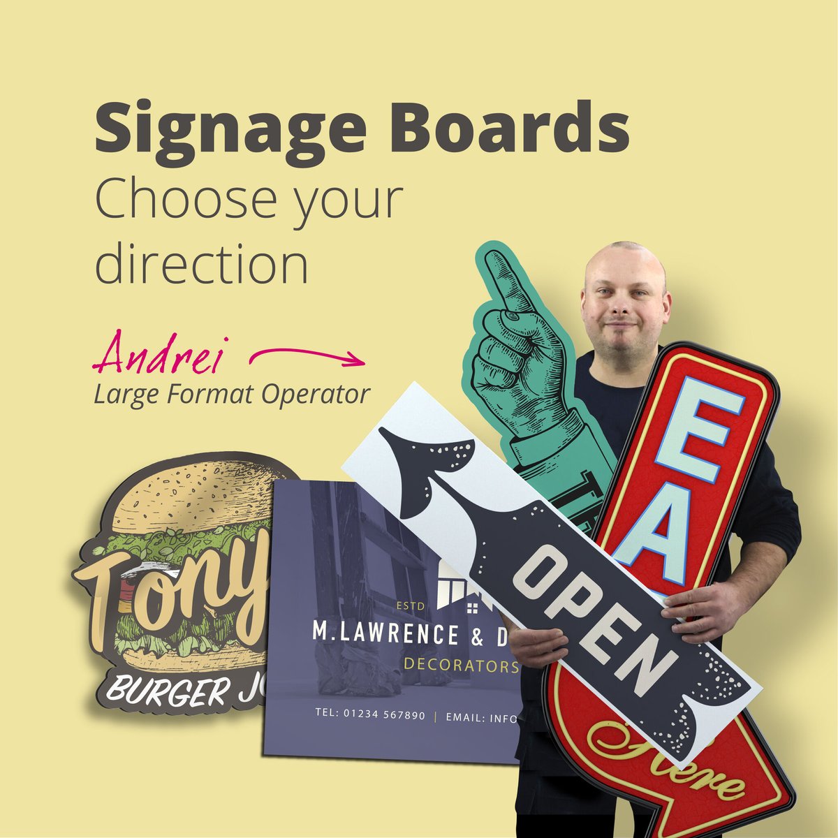 solopress's tweet image. Meet Andrei, one of our large format operators. When you want to create an impact with high-quality signage boards, have confidence knowing you’re in the safe hands of an expert.

Get Andrei’s assistance: bit.ly/41mwYhE

#signage #largeformatprinting